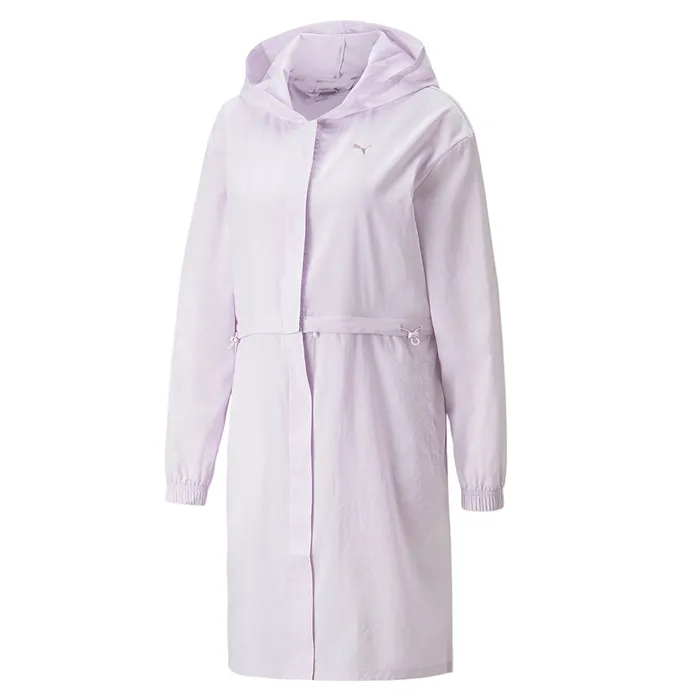 Áo Khoác Gió Dáng Dài Nữ Puma Studio Wear 521914 Women's Windbreaker Jacket Studio Wear Màu Tím Size M