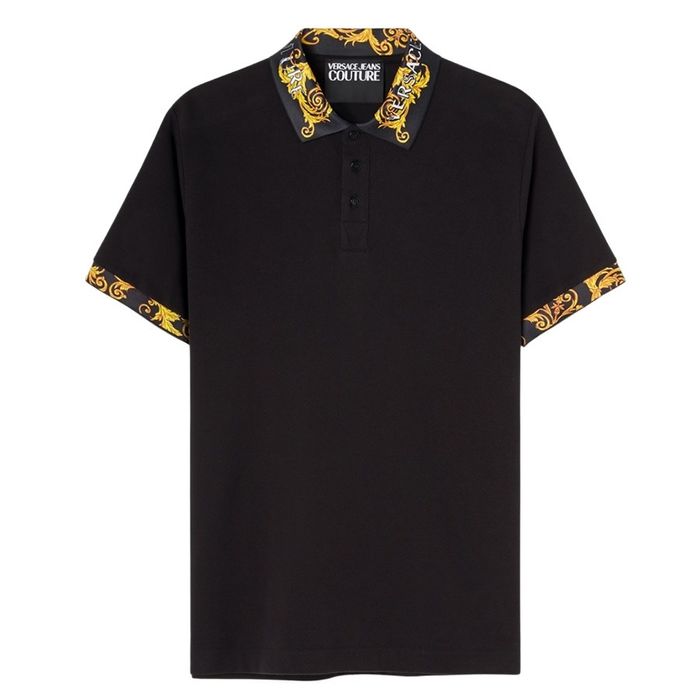 Áo Polo Nam Versace Couture Black Logo Printed 74GAGT18 Màu Đen Size XS