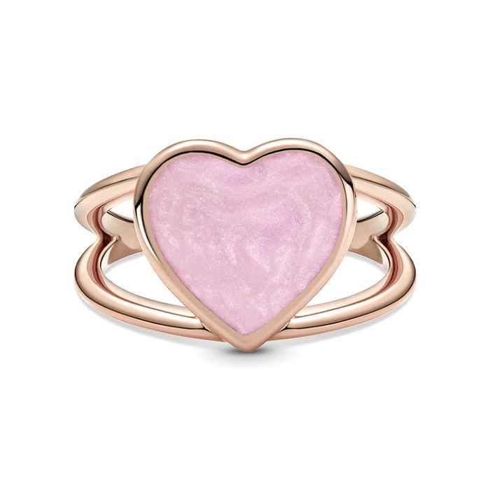 Nhẫn Nữ Pandora Pink Swirl Heart Statement Ring 189263C01 Màu Hồng Size 54