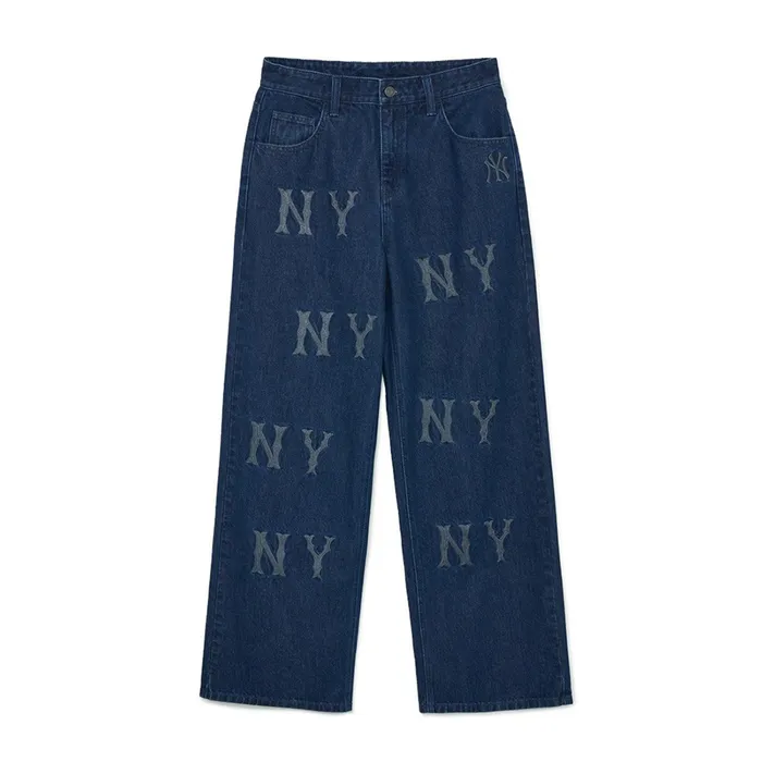 Quần Jean Nữ MLB Multi Mega Logo New York Yankees 3FDPB0534-50INS Màu Xanh Navy Size S