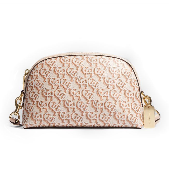 Túi Đeo Chéo Nữ Coach Madi Crossbody With Coach Monogram Print Chalk CF343 Màu Trắng/Nâu 
