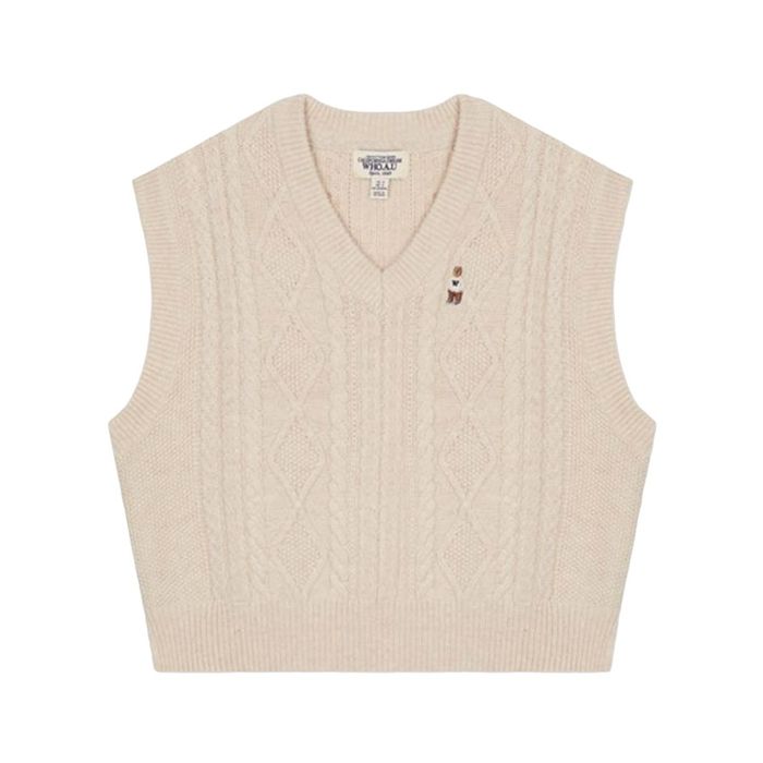 Áo Ghi Lê WHOAU Steve Cable Màu Trắng Ngà Size S