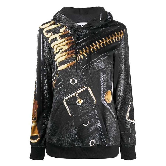 Áo Hoodie Nữ Moschino A 1713 5559 Màu Đen Size 42