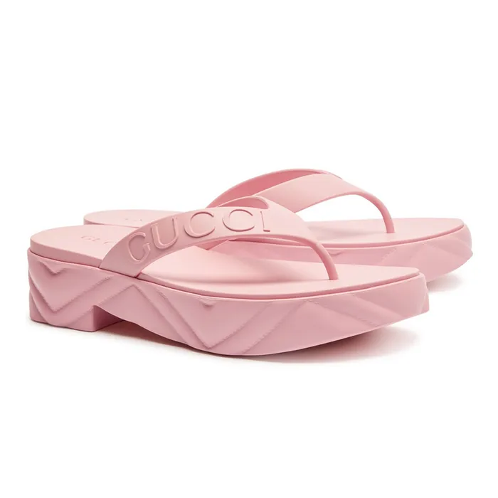 Dép Xỏ Ngón Nữ Gucci Women's Thong Platform Sandal Màu Hồng Size 36