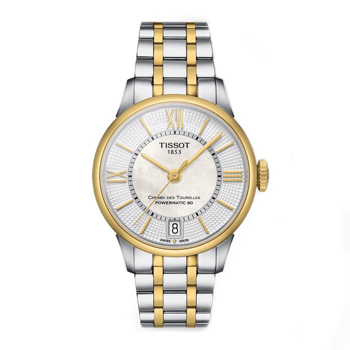Đồng Hồ Nữ Tissot Chemin des Tourelles Powermatic 80 Lady T099.207.22.118.00 Màu Bạc Vàng