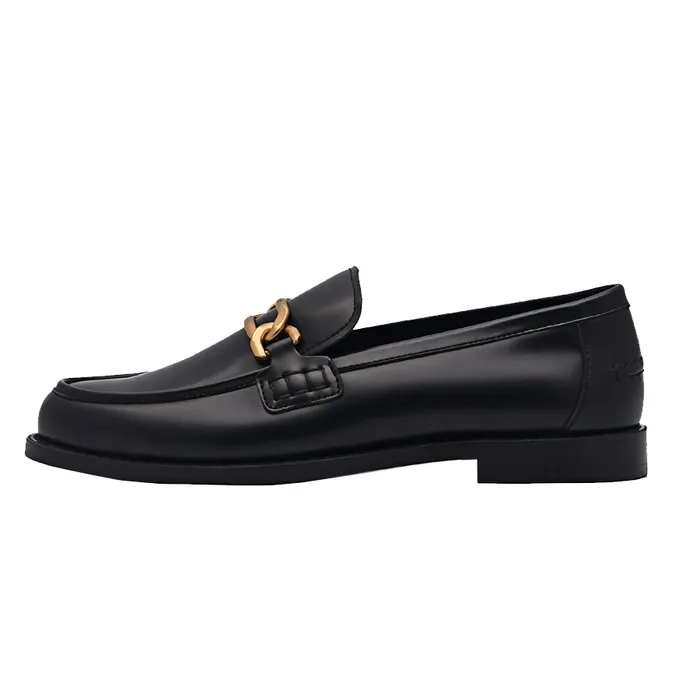Giày Lười Nữ Pedro Studio Leather Penny Loafers Black 65980030 Màu Đen