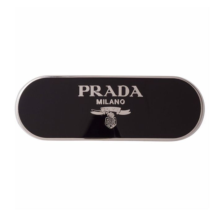 Kẹp Tóc Nữ Prada Logo Plaque Hair Clip 1IF0222BA6 Màu Đen