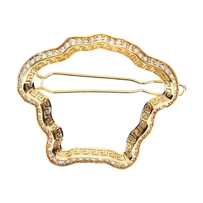 Kẹp Tóc Nữ Versace Medusa Shape Embellished Hair Pin Màu Vàng