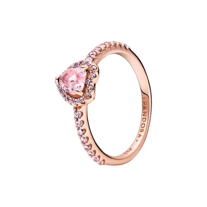 Nhẫn Nữ Pandora Sparkling Elevated Heart Ring 188421C04 Màu Hồng Size 52