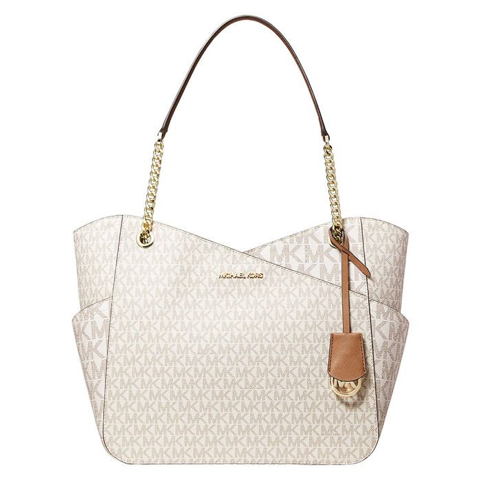 Túi Xách Nữ Michael Kors MK Jet Set Large Logo Shoulder Bag 35F1GTVT3B Màu Trắng