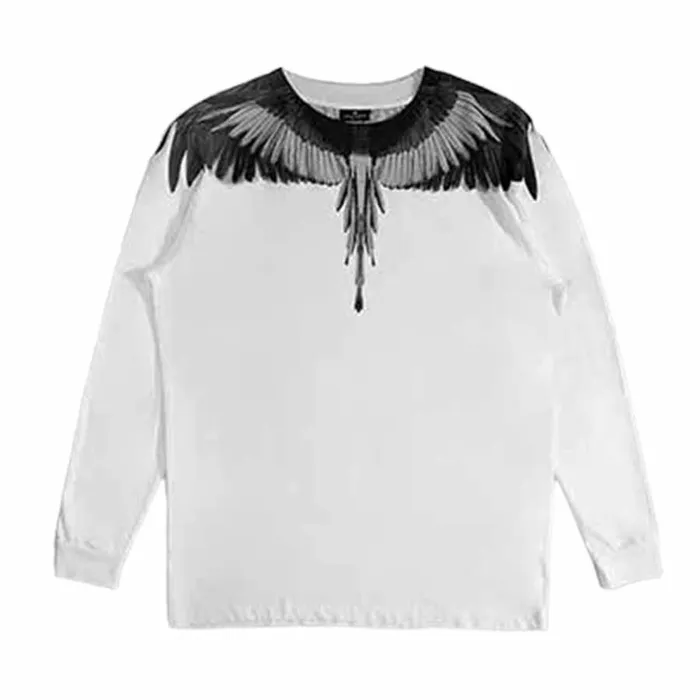 Áo Nỉ Nam Marcelo Burlon County Milan Black/White Wings Sweatshirt Màu Trắng Hoạ Tiết