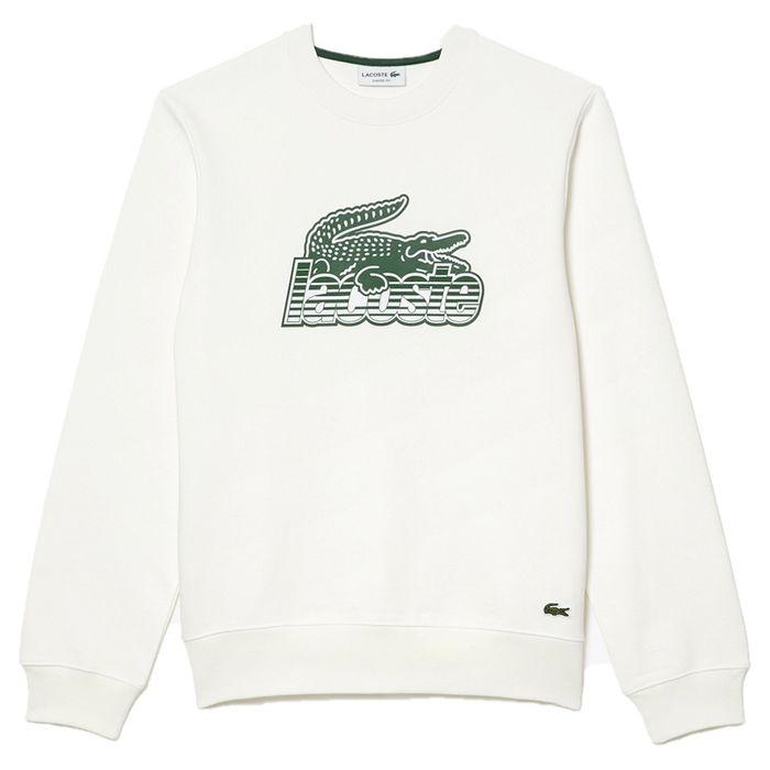 Áo Nỉ Sweater Nam Lacoste Round Neck Fleece Sweatshirt Màu Trắng