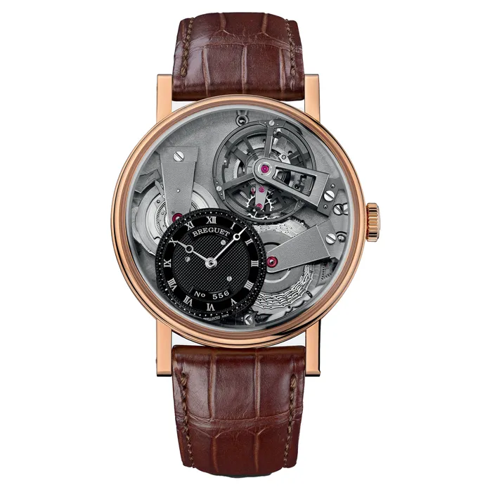 Đồng Hồ Breguet Tradition Tourbillon Hand Wound 7047BR/G9/9ZU Màu Nâu Vàng Hồng