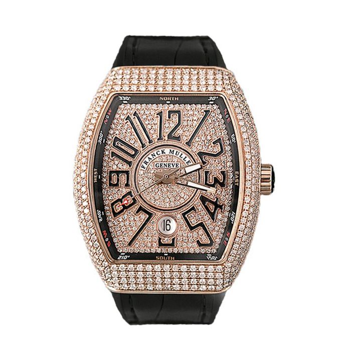 Đồng Hồ Nam Franck Muller Vanguard V41 Rose Gold Diamond Màu Đen/Vàng Hồng
