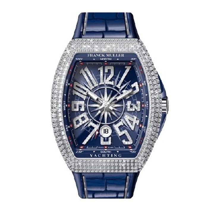 Đồng Hồ Nam Franck Muller V41 Steel Diamond Yachting Màu Xanh Lam