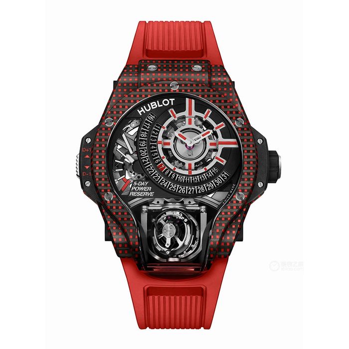 Đồng Hồ Nam Hublot MP-09 Tourbillon Bi-Axis Red 3D Carbon Watch 909.QDG.1120.RX Màu Đỏ