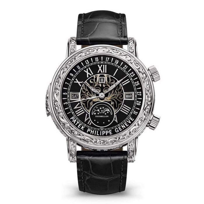 Đồng Hồ Nam Patek Philippe Grand Complications Sky Moon Tourbillon 6002G-010 Màu Đen
