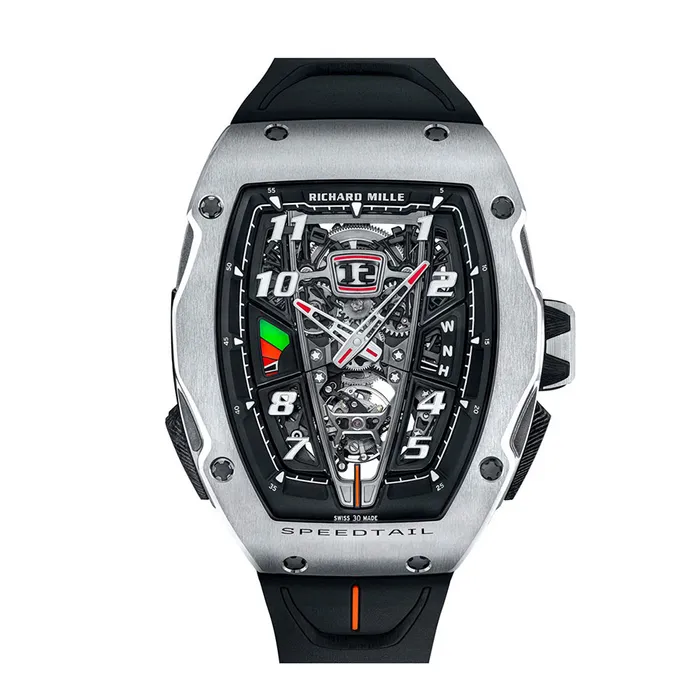 Đồng Hồ Nam Richard Mille Automatic Winding Tourbillon McLaren Speedtail RM 40-01 Màu Đen Xám