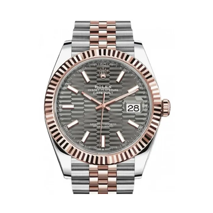 Đồng Hồ Nam Rolex Datejust 41mm 126331-0020 Grey Motif  Màu Bạc/Vàng Hồng