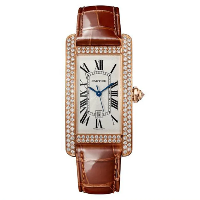 Đồng Hồ Nữ Cartier Tank Américaine WB704751 41.6mm Màu Nâu Trắng
