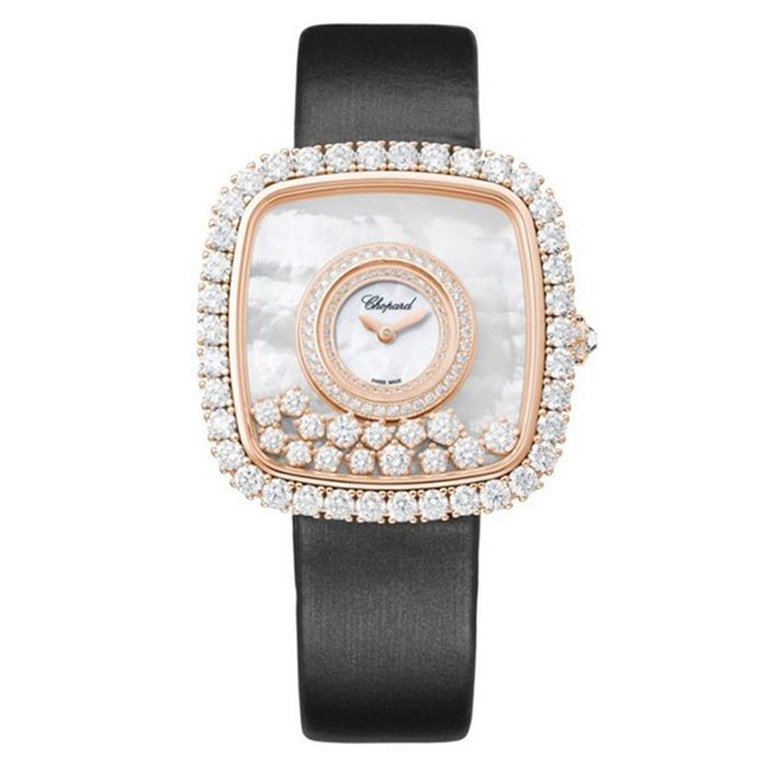 Đồng Hồ Nữ Chopard Happy Diamonds 204368-5001 18K Limited 37.85 Màu Đen / Vàng Hồng