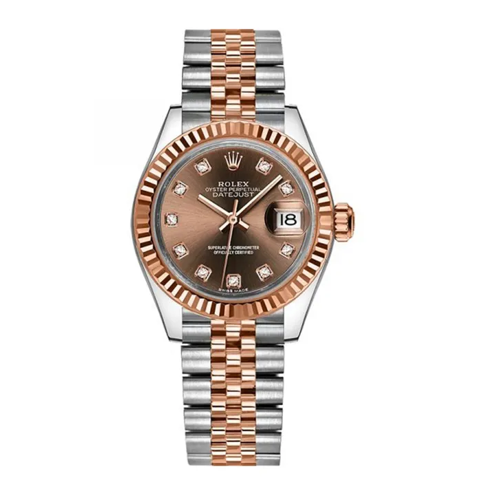 Đồng Hồ Nữ Rolex Datejust 28 Chocolate  279171-0011 Màu Demi (Vàng Hồng - Bạc)
