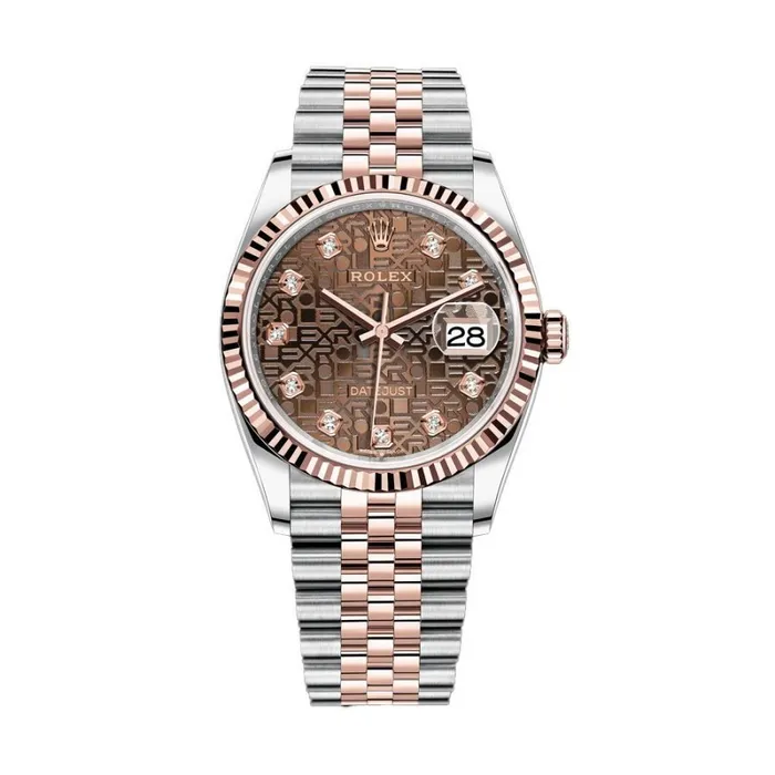 Đồng Hồ Rolex Steel Everose Rolesor Datejust 36mm Chocolate Dial 126231 Màu Bạc Vàng Hồng