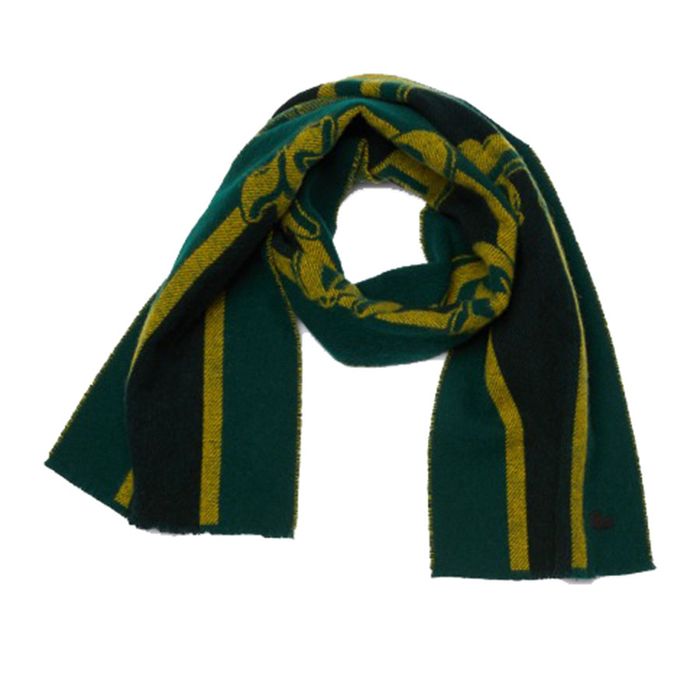 Khăn Len Unisex Lacoste Striped Wool Scarf Màu Xanh Vàng