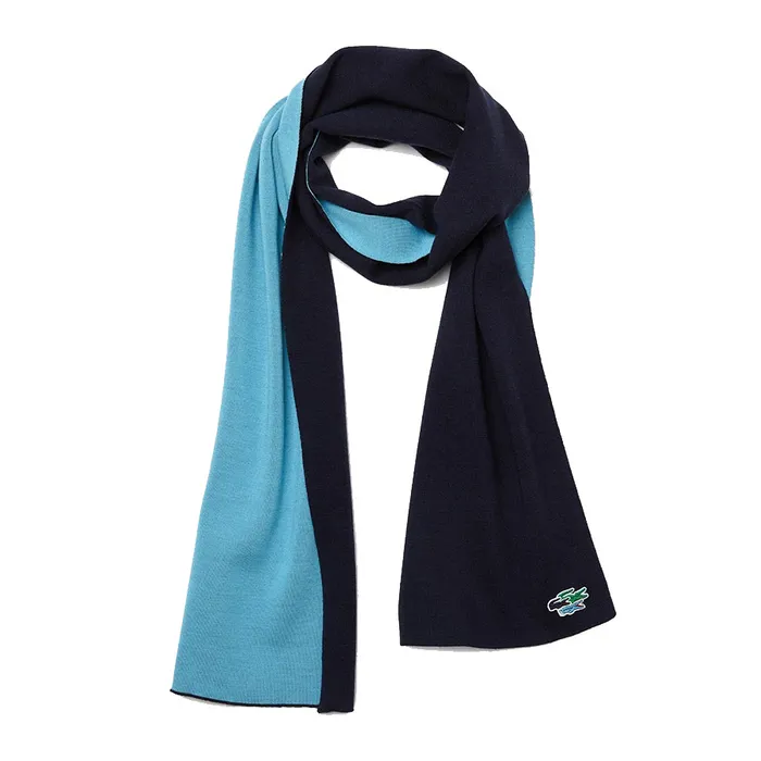 Khăn Len Unisex Lacoste Wool Double Sided Blue Scarf RE7842.8G0 Màu Xanh Đen