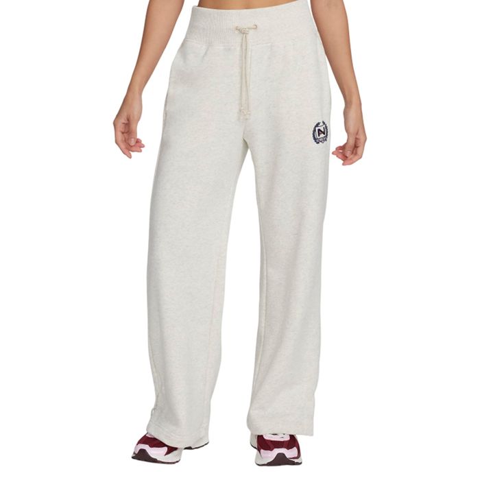 Quần Nỉ Ống Rộng Nữ Nike Women's High-Waisted Wide-Leg Fleece Pants FZ4733-141 Màu Xám Trắng