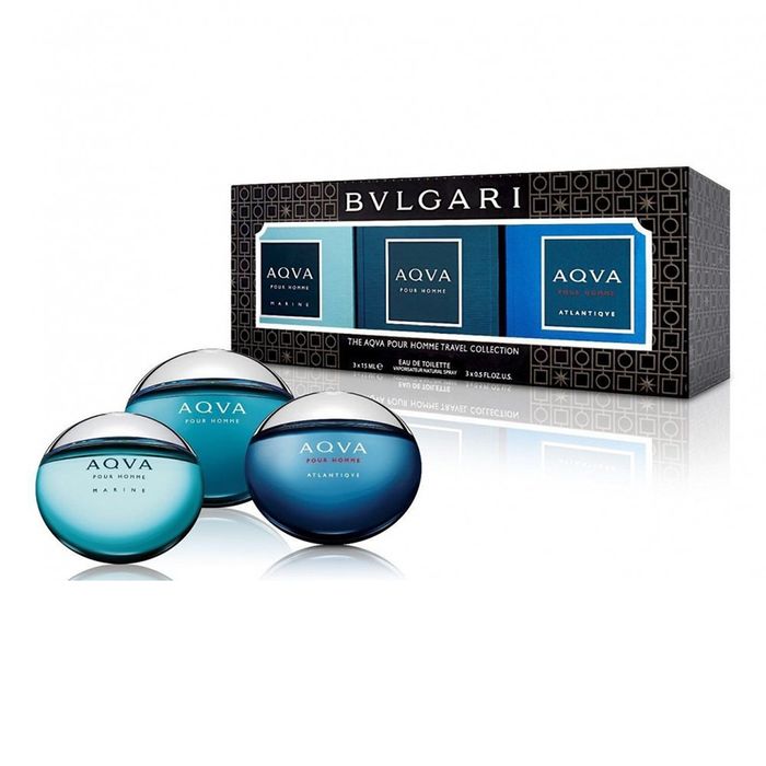 Set Nước Hoa Nam Bvlgari The Aqva Pour Homme Travel Collection EDT (3x15ml) 