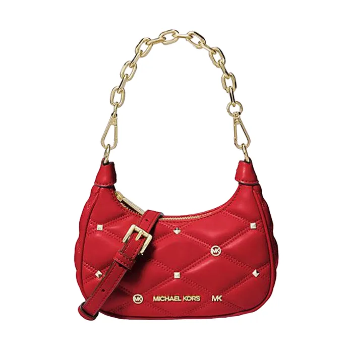 Túi Đeo Vai Nữ Michael Kors MK Cora Extra-Small Quilted Shoulder Bag Màu Đỏ