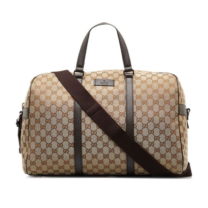 Túi Du Lịch Gucci Boston GG Duffle Bag Màu Nâu