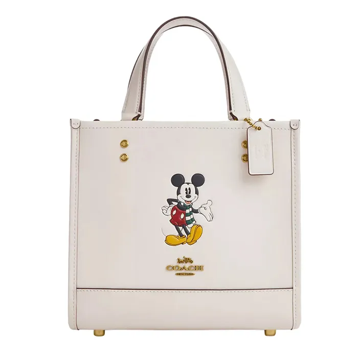 Túi Tote Nữ Coach x Disney Dempsey Tote 22 With Mickey Mouse CM843 Màu Trắng Kem