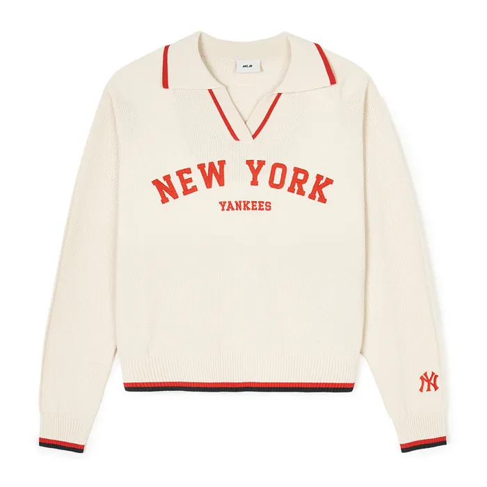 Áo Len Nữ MLB Varsity New York Yankees 3FKPV0141-50CRD Màu Kem