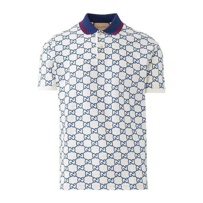 Áo Polo Nam Gucci Polo Shirt 768641 Forrm To Màu Trắng Họa Tiết Size S