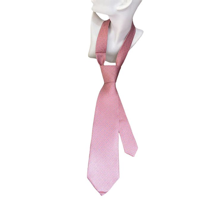 Cà Vạt Nam Salvatore Ferragamo Print Silk Tie Màu Hồng