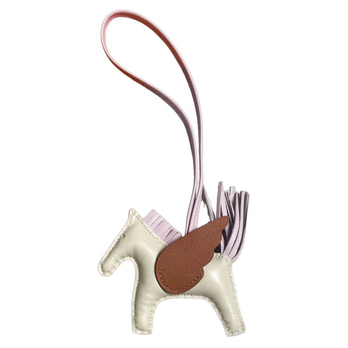 Charm Túi Hermès Ngựa Có Cánh Màu Trắng
