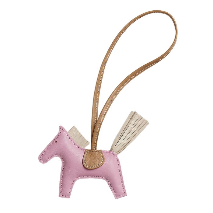 Charm Túi Hermès Rodeo PM Charm Mauve Sylvestre / Craie Màu Hồng