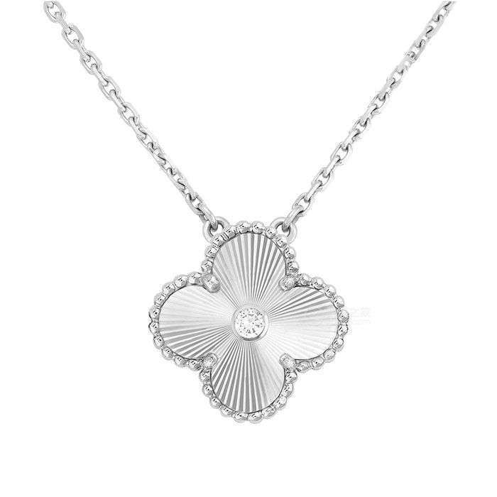 Dây Chuyền Nữ Jewery Luxury Alhambra Vintage White Gold Màu Vàng Trắng Size 15mm