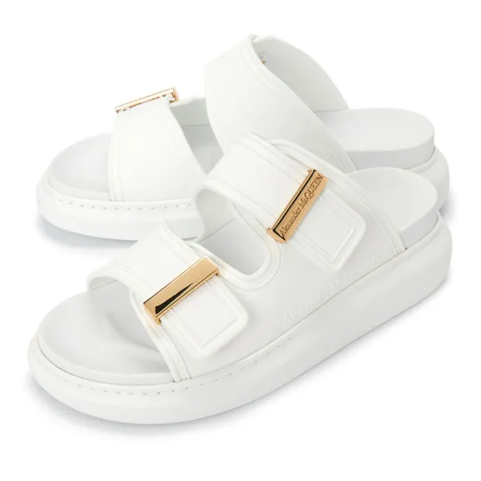 Dép Alexander Mcqueen Oversole Hybrid Slide White 658063-W4Q52-9339 Màu Trắng Size 36