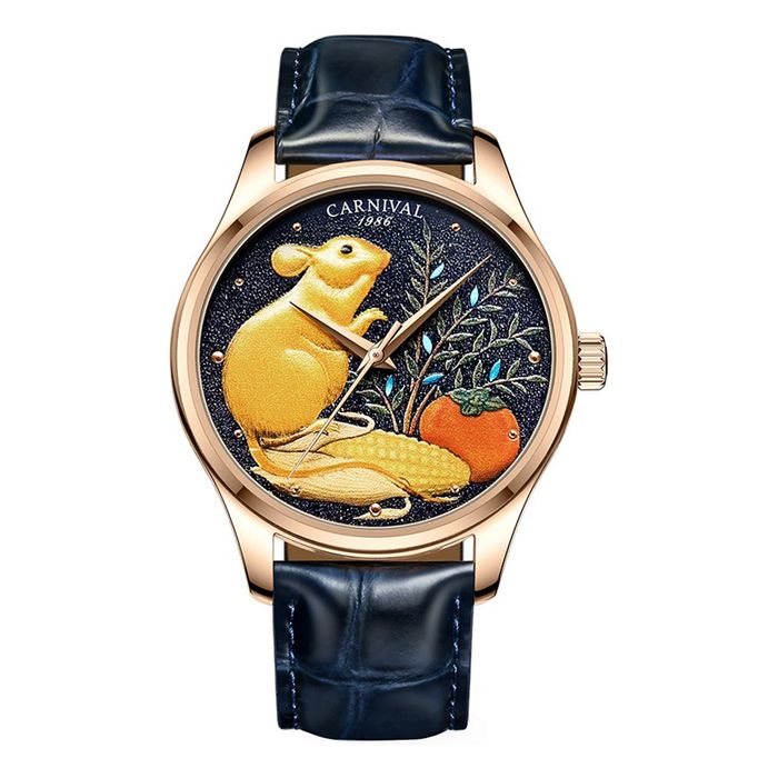 Đồng Hồ Nam I&W Carnival Chuột Vàng CNV515G6 Màu Đen Vàng Hồng