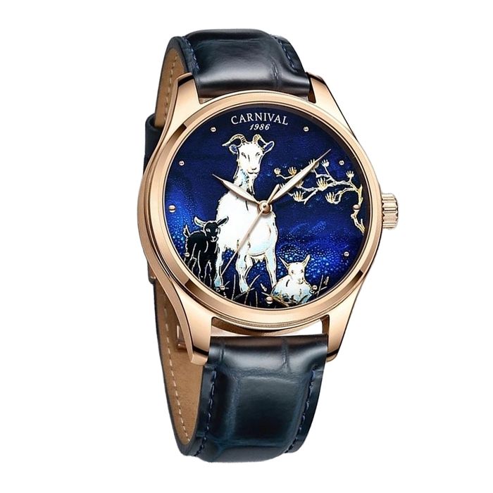 Đồng Hồ Nam I&W Carnival Tam Dương G51501 Màu Đen Vàng Hồng