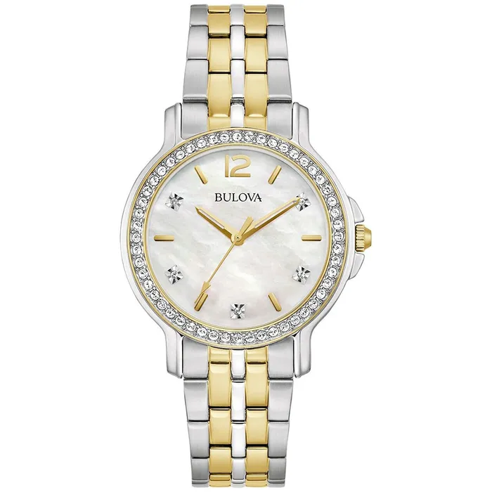Đồng Hồ Nữ Bulova Quartz 98L249 Diamond Accent Markers Gold Stainless Steel Watch Màu Bạc 