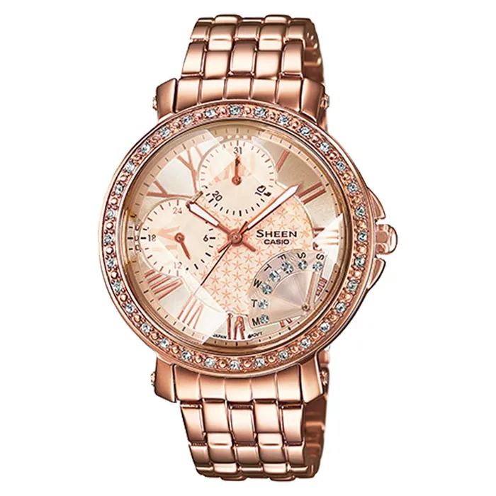 Đồng Hồ Nữ Casio Sheen Quartz SHN-3011PG-9A Women Watch Màu Vàng Hồng