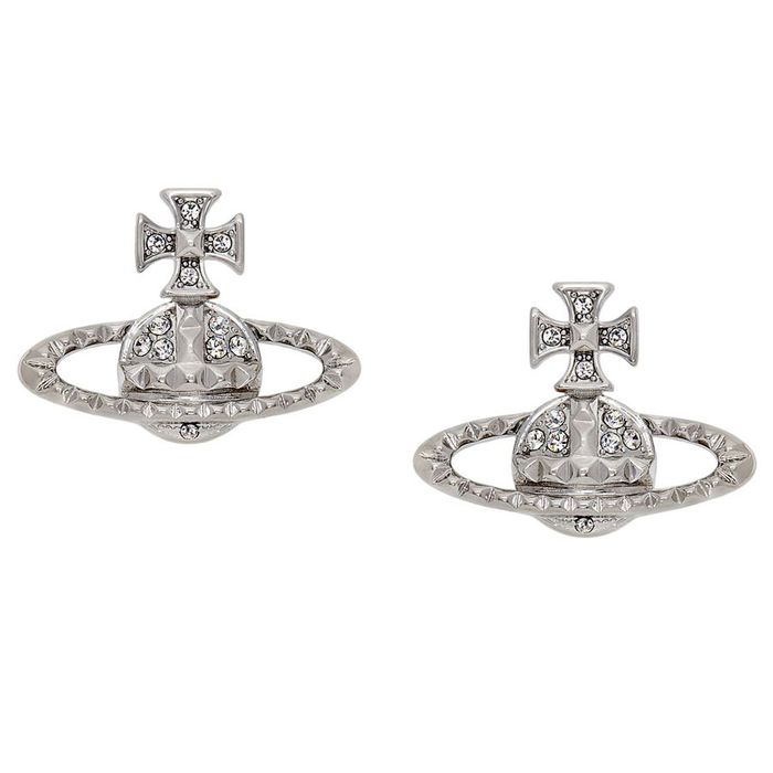 Khuyên Tai Nữ Vivienne Westwood Mayfair Bas Relief Earrings Women Màu Bạc
