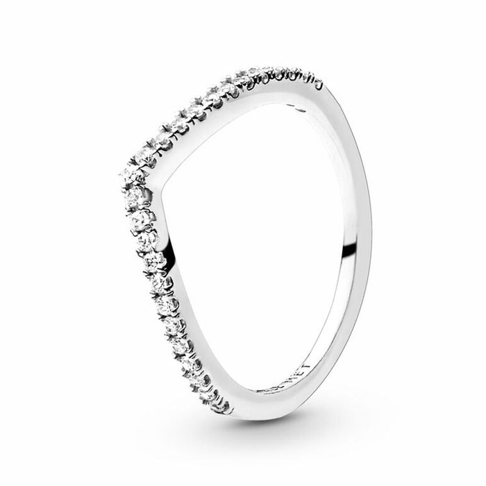 Nhẫn Nữ Pandora Sparkling Wishbone Ring 196316CZ Màu Bạc Size 56
