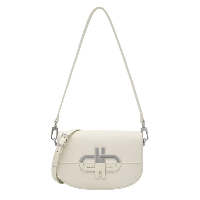 Túi Đeo Vai Nữ Pedro Icon Mini Leather Shoulder Bag 75210151-4 Màu Trắng Khóa Bạc