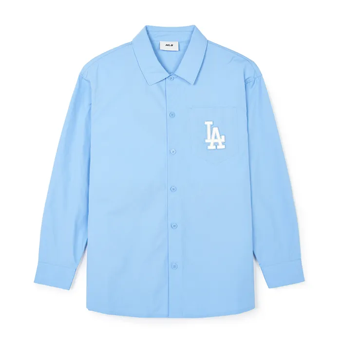 Áo Sơ Mi MLB Monogram Big Lux cổ điển LA Dodgers 3AWSM0341-07SBL Màu Xanh Blue