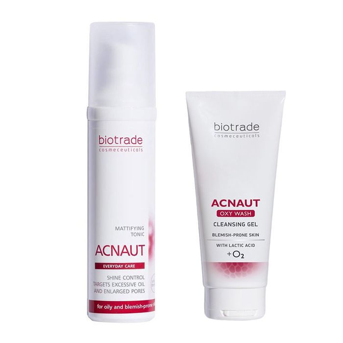 Combo Sữa Rửa Mặt + Nước Hoa Hồng Biotrade Acnaut Oxy Wash Cleansing & Acnaut Mattifying Tonic (200ml + 60ml)